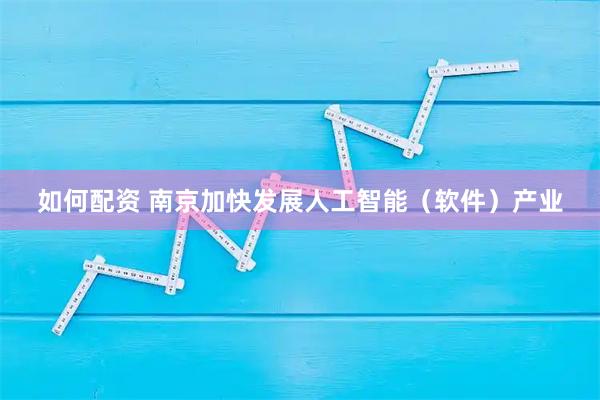 如何配资 南京加快发展人工智能（软件）产业
